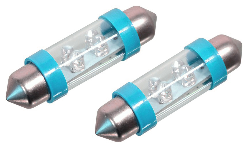 Compass Žárovka 4LED 12V suf. SV8.5 38mm modrá 2ks