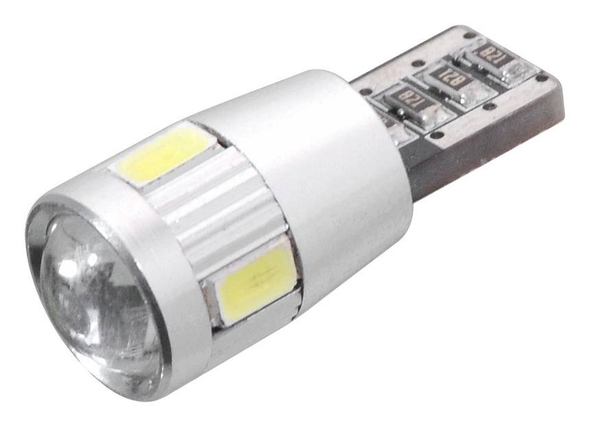 Compass Žárovka 6 SMD LED 12V T10 s rezistorem CAN-BUS ready bílá