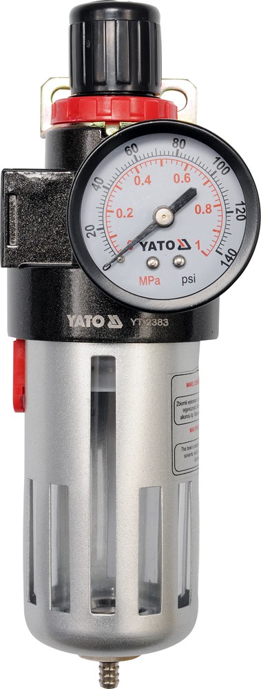 YATO Regulátor tlaku vzduchu 1/2", max. 0,93MPa, s filtrem (90ccm)