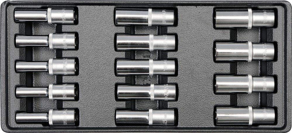 YATO Vložka do zásuvky - klíče nástrčné hluboké 8-21mm 14ks