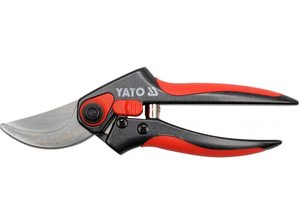 YATO Nůžky zahradnické 200mm (průměr do 15mm) šikmý stříh AL rukojeti