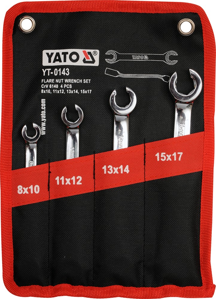 YATO Sada klíčů prstencových 4ks 8-17 mm polootevřené