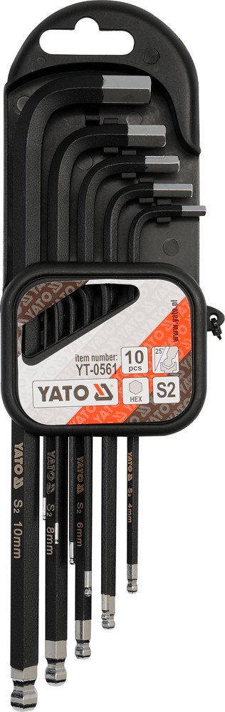 YATO Sada klíčů imbus s kuličkou 10 ks extradelší