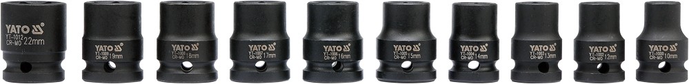 YATO Sada nástavců 1/2" rázové šestihranné 10 ks 10-22 mm CrMo