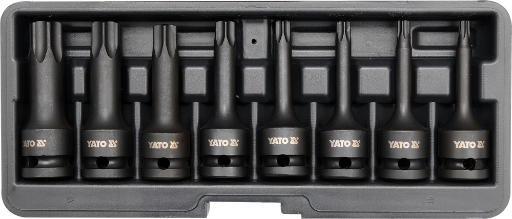 YATO Sada nástavců 1/2" rázové 8 ks T30-T80 torx CrMo