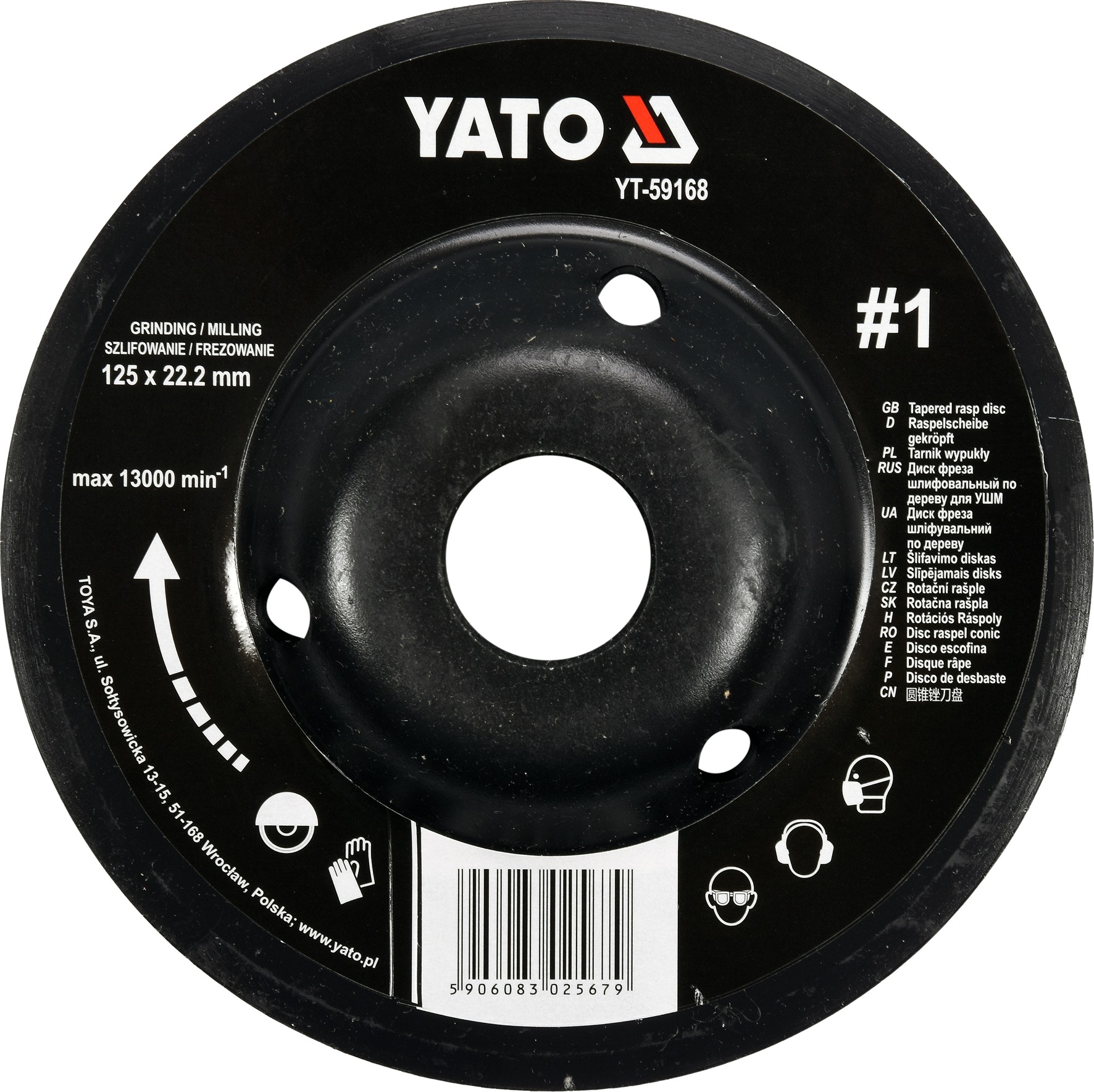 YATO Rotační rašple úhlová jemná 125 mm typ 1