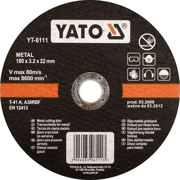 YATO Kotouč řezný na kov 180 x 22 x 2,5 mm