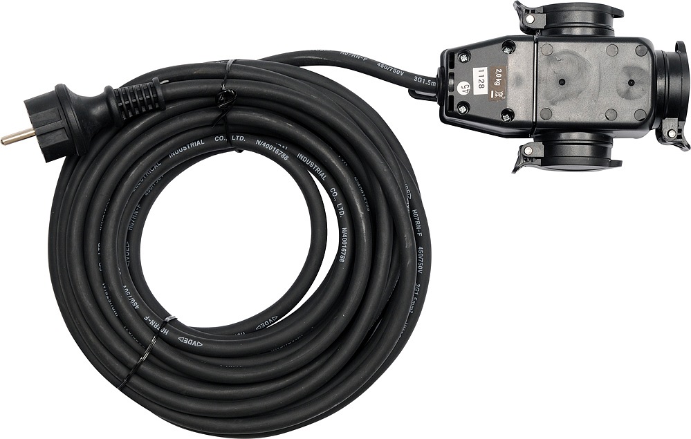 YATO Prodlužovací kabel s gumovou izolací 20m -3zásuvky
