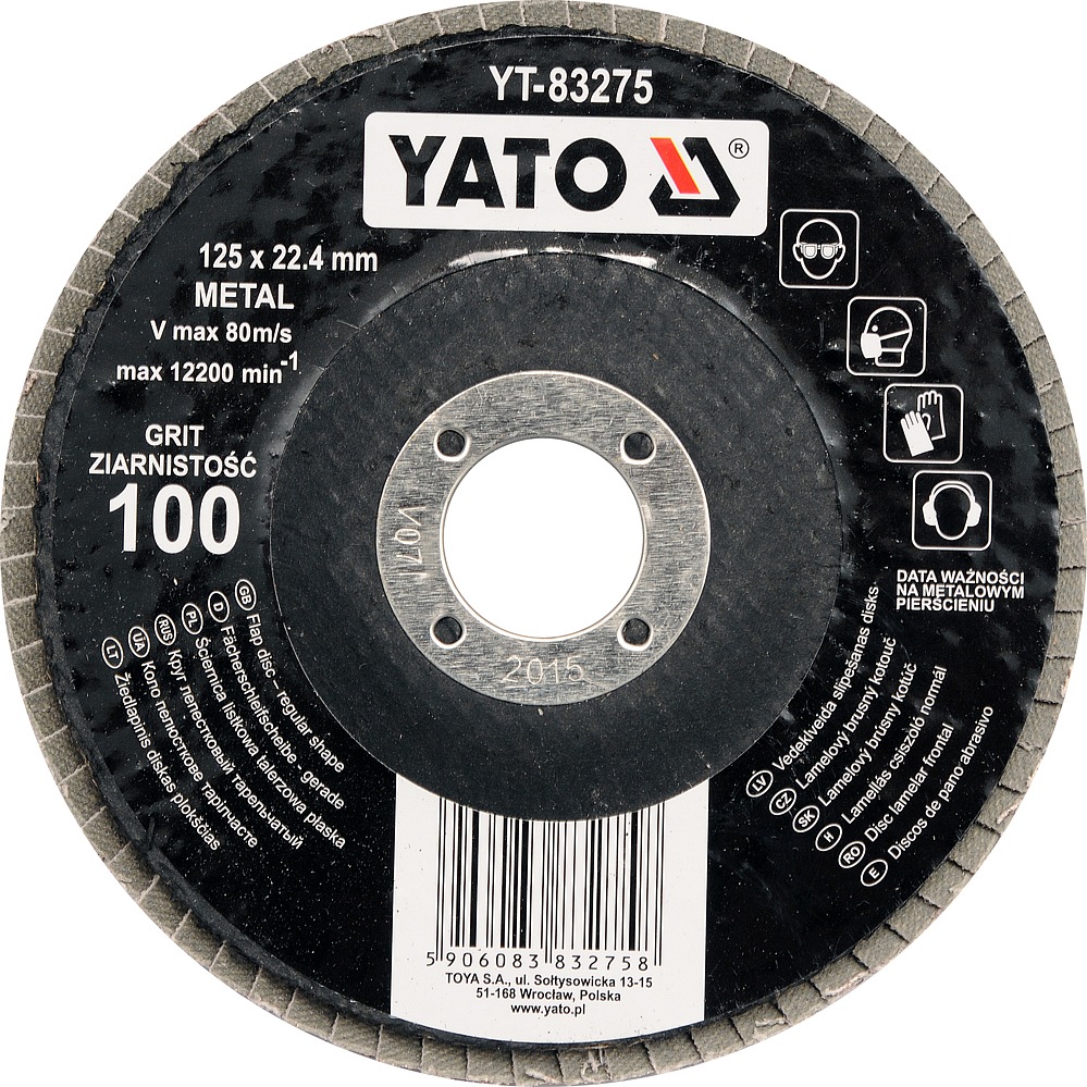 YATO Kotouč lamelový brusný na kov 125x22,4mm P100