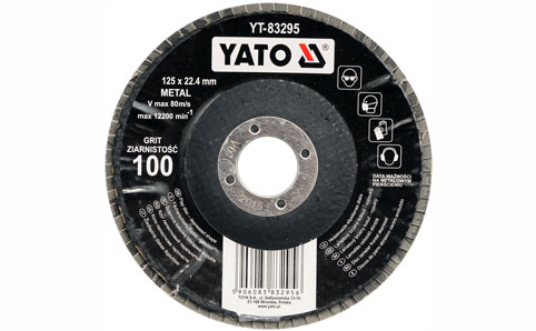 YATO Kotouč lamelový korundový 125 x 22,2 mm vypouklý brusný P100