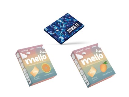 AKCE CBD Proužky Borůvka + Pásky na noc Mango a Pomeranč