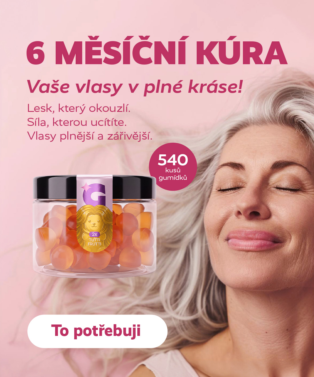 HAPPY HAIR GUMMIES - Půl roční kúra