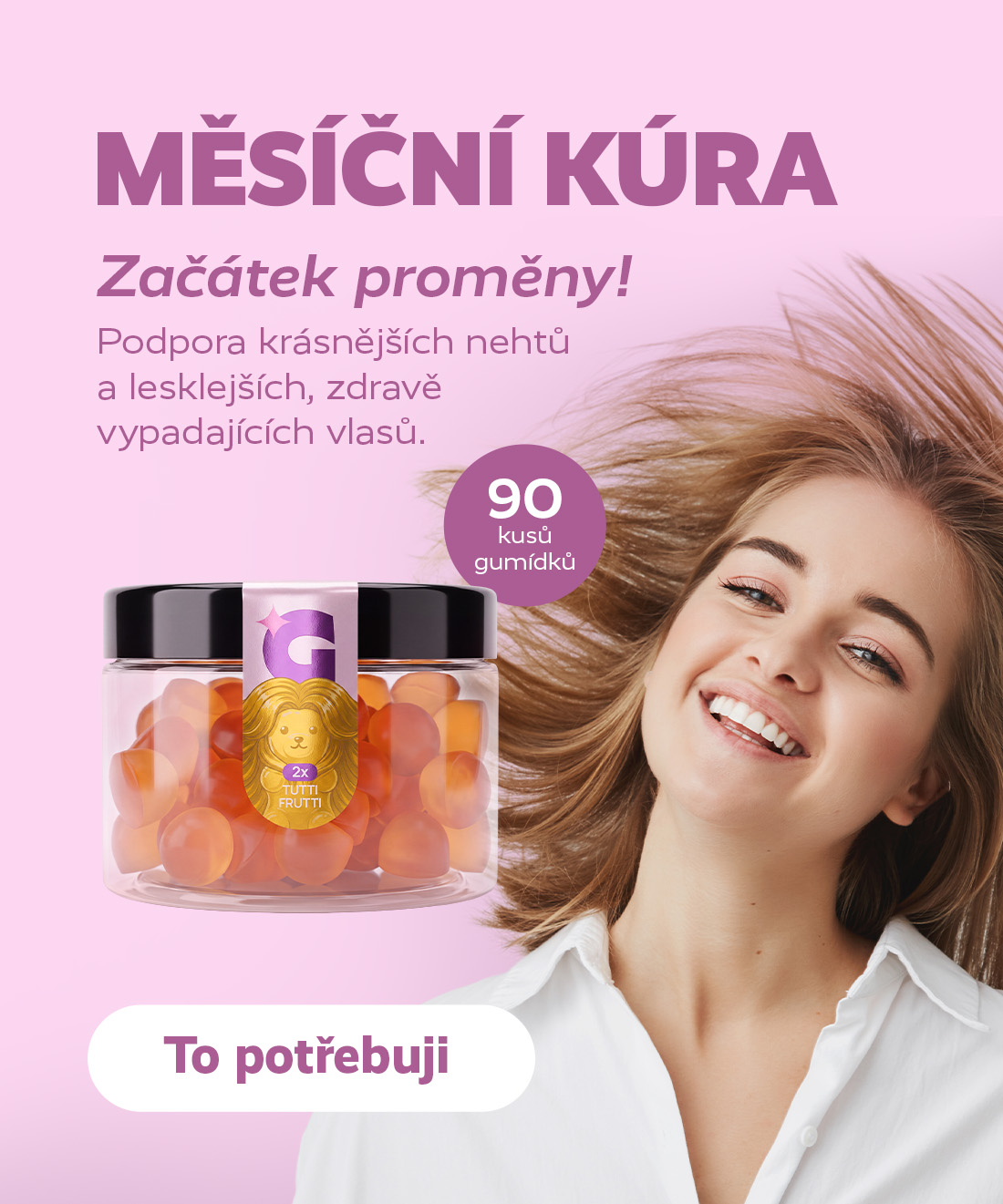 HAPPY HAIR GUMMIES - 1 měsíční kúra
