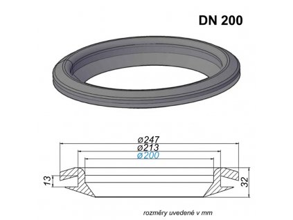 Gumová průchodka DN 200