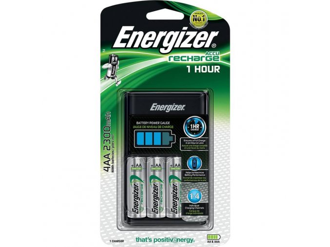 Energizer 1 hodinová nabíječka baterií + 4AA Extreme dobíjcecí baterie 2300 mAh