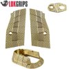 CZ Shadow 2 brass Gridlok grips set magwell grips button