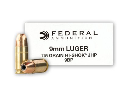 9mm Luger Federal Hi Shok 115gr 7,45g JHP 9BP