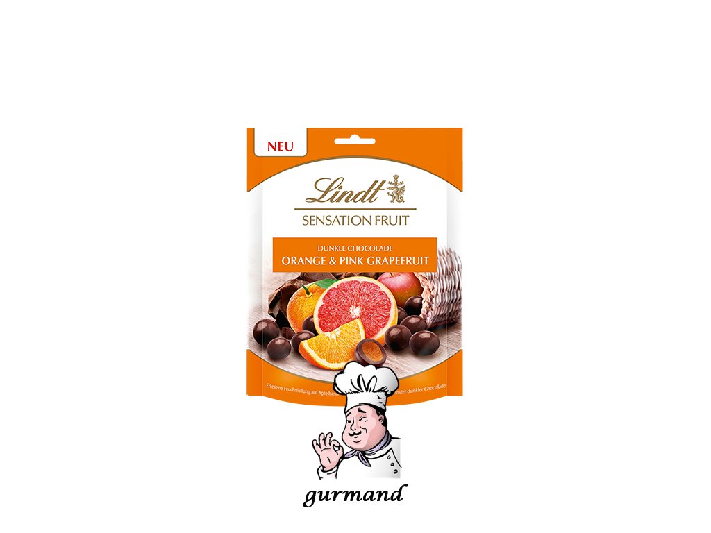 Lindt Sensation Fruit Pomeranč a růžový grapefruit v hořké čokoládě 150g