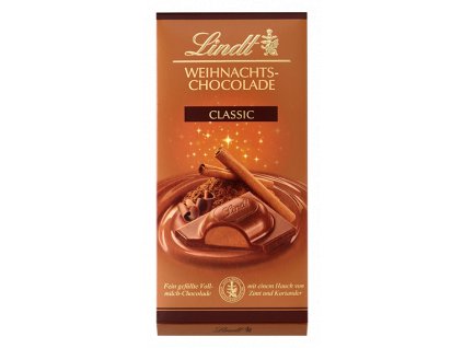 Lindt Classic Vánoční mléčná čokoláda se skořicí a koriandrem 100g