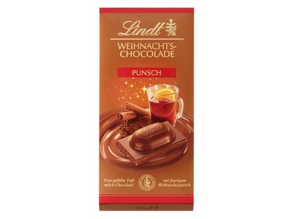 Lindt Rum-Punsch Vánoční mléčná čokoláda s rumem a punčem 100g