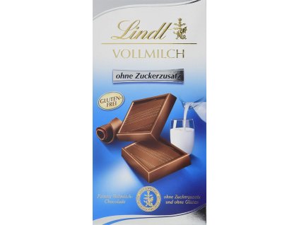 Lindt Vollmilch Mléčná čokoláda bez cukru 100g