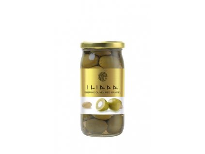 ILIADA Zelené řecké olivy velké plněné mandlemi 370g