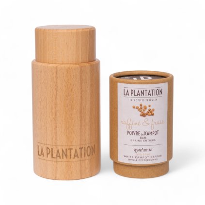 Mlýnek La Plantation tubus - buk přírodní + bílý Kampotský pepř 50g tubus