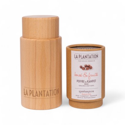 Mlýnek La Plantation tubus - buk přírodní + červený Kampotský pepř 50g tubus