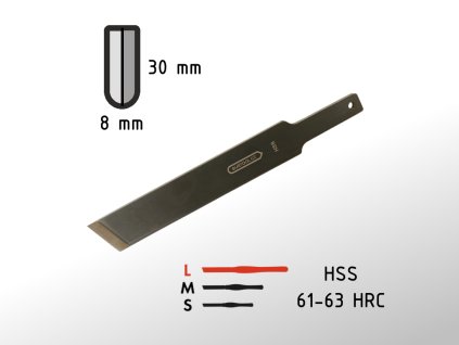 30mm hladicí nůž skew GURTOOL bez rukojeti L