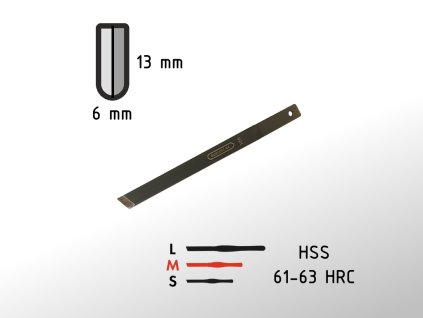13mm hladicí nůž skew rovný GURTOOL bez rukojeti M