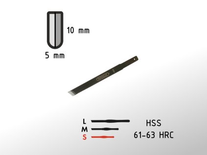 10mm hladicí nůž skew rovný GURTOOL bez rukojeti S
