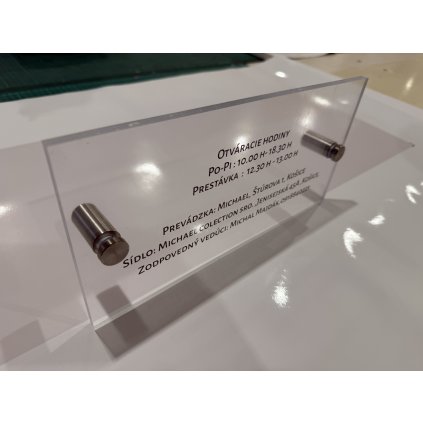 Plexi tabuľa s vlastným logom – číra (obdĺžnik 2:1)