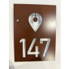 Solárne domové číslo – obdĺžnikový, mapový pin