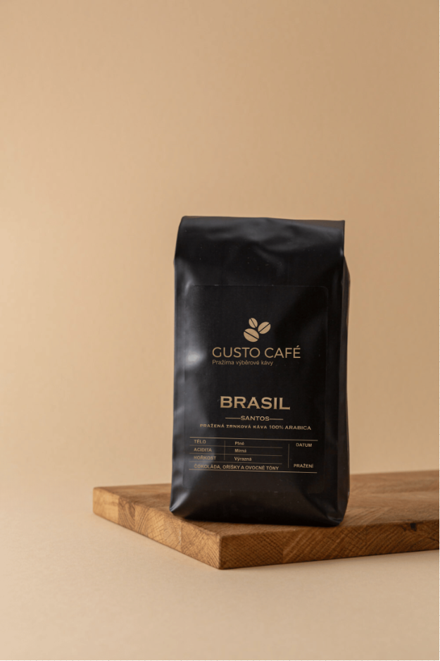 Rodinná pražírna GUSTO CAFÉ BRASIL Santos FINE CUP SS Hmotnost: 500 g