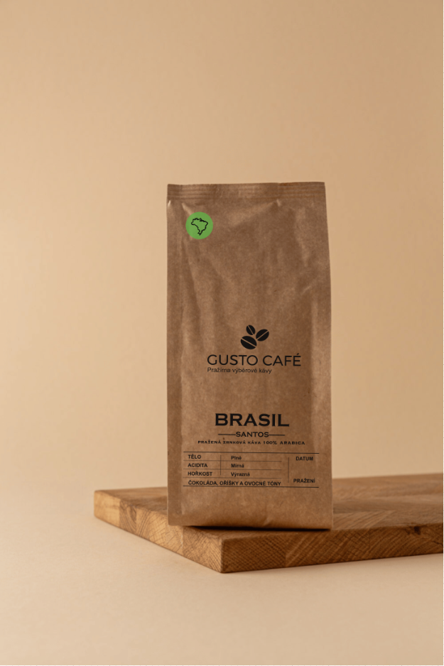 Rodinná pražírna GUSTO CAFÉ BRASIL Santos FINE CUP SS Hmotnost: 250 g