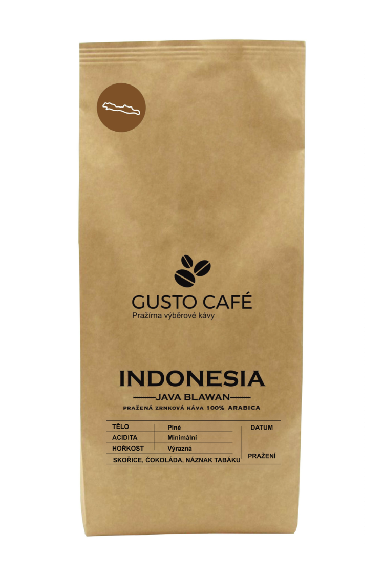 INDONESIA Java Blawan | Rodinná pražírna GUSTO CAFÉ Hmotnost: 80 g