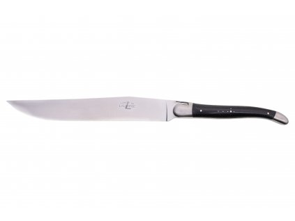 Nůž na chleba, rukojeť nože z Ebenového dřeva, matné nerezové konce, 31 cm, ruční výroba FORGE DE LAGUIOLE