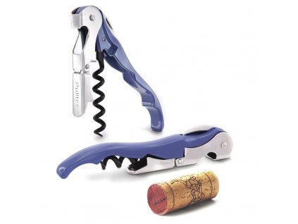 Vývrtka, otvírák na víno modrá s koženým pouzdrem Pulltex Pulltap´s Colour Corkscrew