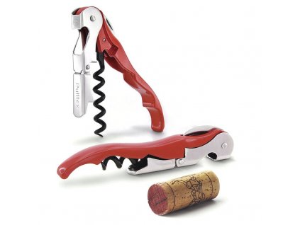 Vývrtka, otvírák na víno červená s koženým pouzdrem Pulltex Pulltap´s Colour Corkscrew