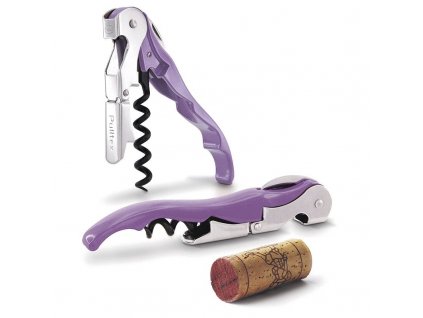 Vývrtka, otvírák na víno fialová s koženým pouzdrem Pulltex Pulltap´s Colour Corkscrew