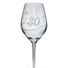 Elegantní sklenička na víno s číslem 30 broušená s krystaly Swarovski 360 ml (1ks)