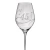 Elegantní sklenička na víno s číslem 45 broušená s krystaly Swarovski 360 ml (1ks)