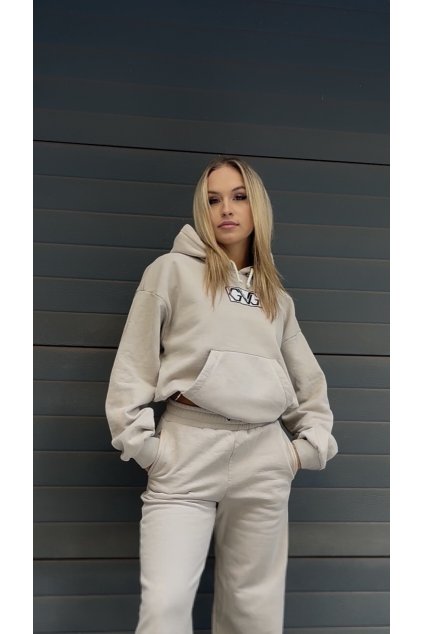 AURA trackhoodie mikina béžová