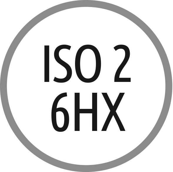 Pasowanie gwintów: ISO 2 - 6HX