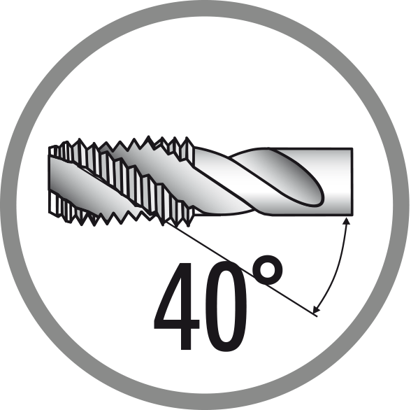Kąt szczeliny śrubowej: 40°