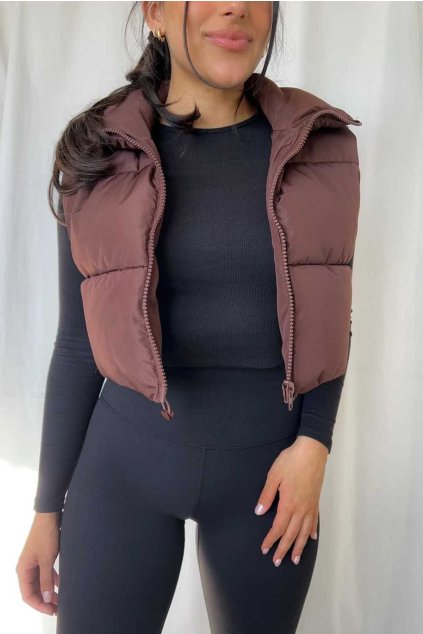Dámská vesta Puffer Brown