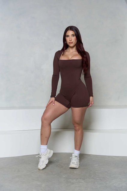 Dámský overal Essential Short Brown