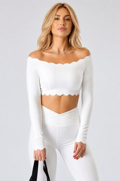 Dámský Top Wave Off-Shoulder White