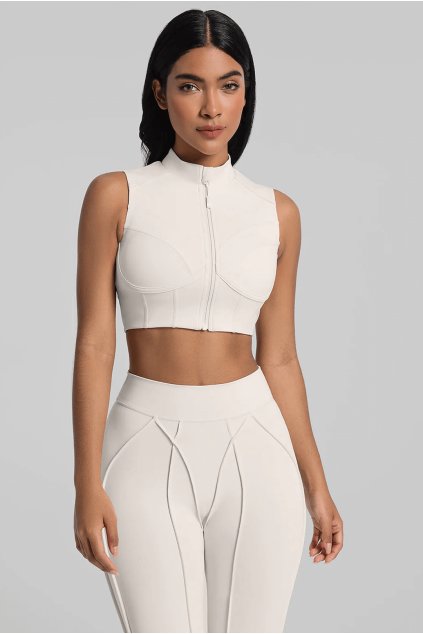 Dámský Top Stitch Zip Ivory