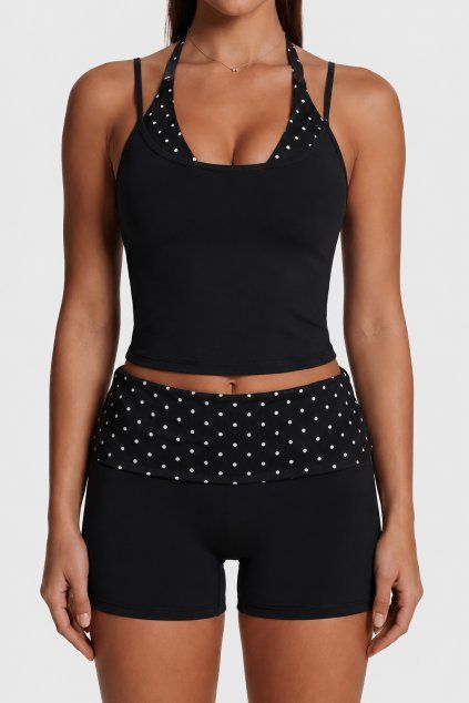 Dámský Crop Top Dots Black